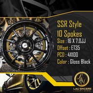SSR Style 10 Spokes 16 X 7.0JJ 4X100 Gloss Black