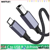 WTTLE USB Type-C to USB B 2.0 Nylon Braided Scanner Computer Printer for
