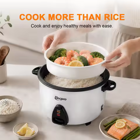 Elecpro 15-Cup Multifunction Rice Cooker, 7L Cooked Capacity Large Rice Cooker, Cooks Up to 30 Bowls