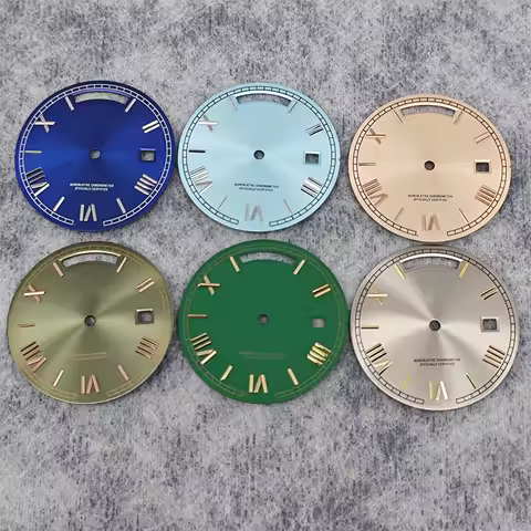 31mm R Dial Sunburst Roman Numerals R Watch Faces Week Calendar Series 128235 Wristwatch Modified Di