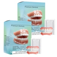Set Gigi Palsu Silikon Lengkap, Kit Pembaikan Gigi, Gigi Palsu untuk Lelaki dan Wanita, Gigi Palsu u