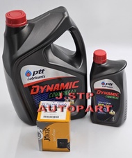 SET น้ำมันเครื่องกึ่งสังเคราะห์ PTT Dynamic Commonrail 10w-30 ขนาด 7 ลิตร(6+1 ลิตร)ดีเซล+กรองเครื่อง