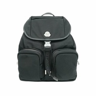 Moncler 尼龍壓釦雙口袋束口後背包(黑)