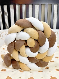 1M/2M/3M/4M Baby Bed Bumper Infant Cradle Cot Protector Knot Braid Bumper Plush Pillow Cushion Crib