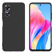 OPPO A58 4G Liquid Silicone TPU Phone Case Cover (Black)