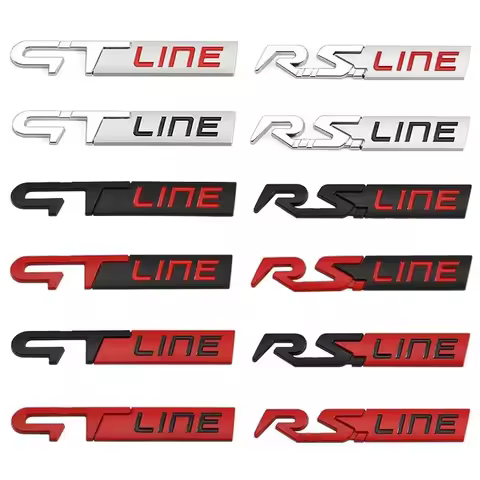 3D Metal GT RS LINE Rear Boot Side Emblem Sticker Decals for Renault Logan Clio Megane 2 3 4 Captur 