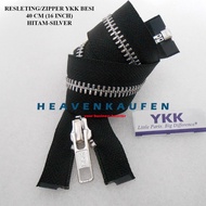 WTO# Resleting Zipper YKK Type Gigi Besi 40 cm / 16 inch Hitam Silver