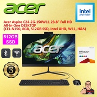 Acer Aspire C24-2G-150W11 All-In-One PC Non-Touch (Cel N150/8GB/512GB/23.8" FHD/W11H+Office Home 202