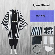 Anime Demon Slayer Cosplay Costume Kimetsu No Yaiba Iguro Obanai Haori Kimono Wig White Snake Props 