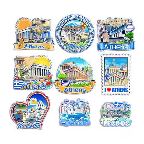 Lesbos Cyclades Athens Santorini GREECE Fridge Magnet Travel Souvenir Gift Handmade Decorative Refri