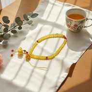 金絞蜜手機吊繩 吊飾 5+mm 腕掛式設計 琥珀蝴蝶/平安扣 意境蜜蠟