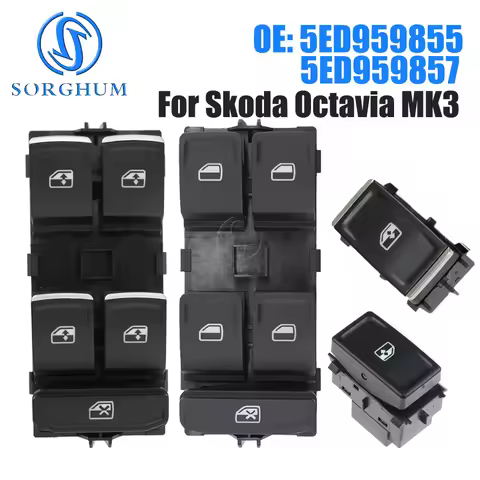 SORGHUM New Electric Power Window Control Switch 5ED959855 For Skoda Octavia Fabia 2013-2018 5E0 959