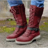 Ka5 Women's Winter Martin Boots - Lace-Up, Square Heel, Round Toe