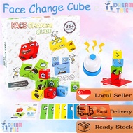 [SG Instock] Funny Expression Face Puzzle Party Board Game Montessori Expression Puzzles Building Bl