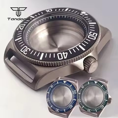 42mm Titanium Dive Watch Case Black/Blue/Green Bezel Sapphire Fit NH35 NH36 NH38 ETA2824 PT5000 Wris