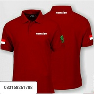 Komatsu T-shirt Komatsu collar T-shirt with front and back embroidery