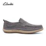 Clarks รองเท้าหนังกลับ Craft Cup Slip on Suede สีเทาลําลอง Men Shoes Slip-Ons Loafers