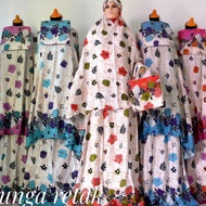 Mukena bali rayon motif bunga retak