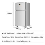 Mini Refrigerator Inverter 64L Double Door Refrigerators with Freezer Inverter Fridge Direct Cool Re