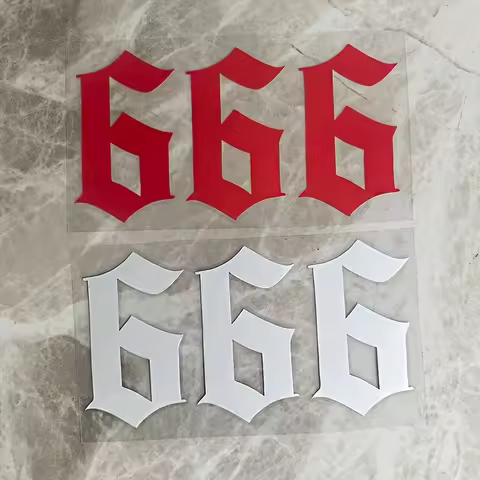 1PC Number 666 Vinyl Sticker, Self-adhesive Waterproof Decal, Cool Styling Decor for Car, Auto and L