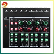 [hzsdakjjh.] -LQ04 4-Channel Mixer 4-Channel Headphone Amplifier Sound Card Mixer Recording Interfac