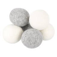 uxcell Wool Dryer Balls Wool Washer Dryer Balls for Reduction of Static Electricity and Wrinkles on Clothing 6 cm White and Light Gray