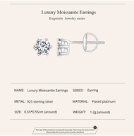 7 BAMOER 0.9Ct D Color Vvs1 EX Moissanite S Earrings Brilliant Round Cut Lab Diamond
