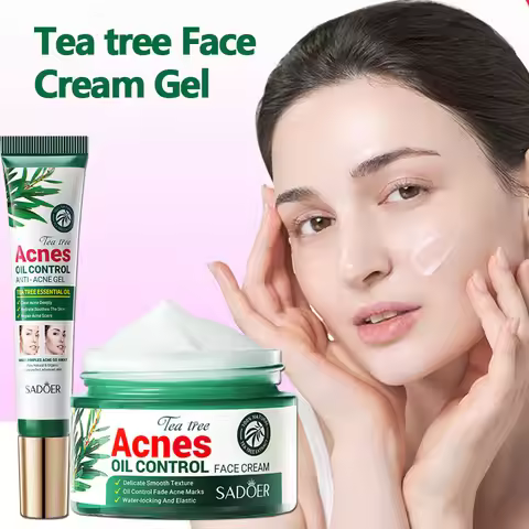 Tea Tree Acne Removing Cream Facial Skincare Oil Control Face Gel Creams Hydrating Moisturizing Faci