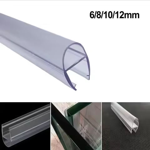 Bath Shower Screen Door Seal Strip Water Baffle 6-12mm Seal Gap Window Door Weatherstrip Glass Door 