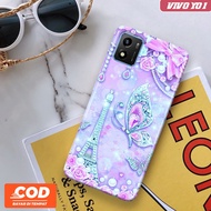 VIVO Y01 Case [M,W,E,4] Hardcase 3D Fullprint Fashion PARIS BUTTERFLY bumper kesing & cover