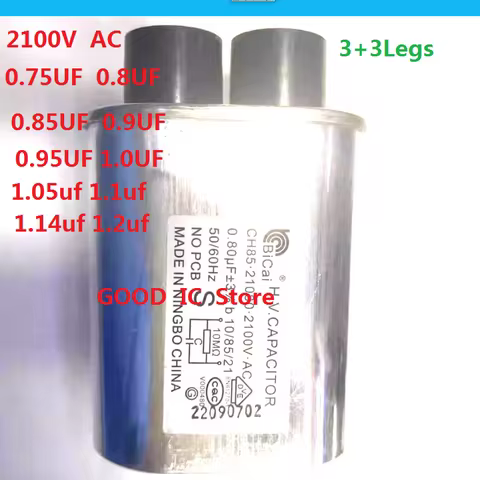 1PCS new BICAI socket 3+3 4.8-6.3MM CH85 2100V AC high-voltage capacitor 0.9UF 0.92UF 0.95UF 1.05UF 