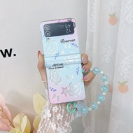 Hoce 3in 1 hoa hồng sao với Vòng đeo tay kẹo Ốp điện thoại cho Samsung Galaxy zflip4 zflip3 5g nắp l
