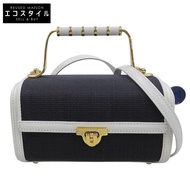 Contessa 馬毛 x 牛皮雙肩包/化妝包，女士款，黑/白，6142 [二手]