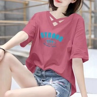 Clothes Fashion Short-Sleeved Shirts Large Size Tops Printed Hollow T-Shirts Medium M-4XL Loose Slim