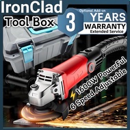 MtPro Small Waist 1600W Adjustable 6 Speed Angle Grinder Machine Angular Power Tool Grinding Cutting