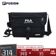 FILA FUSION斐乐潮牌情侣款挎包季新款时尚休闲单肩斜挎包 深黑-BK XS