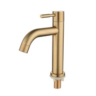 P5[]-Brush Gold Single Cold Basin Faucet 304 Material Basin Mixer Bathroom Sink Faucet Water Wash Mi