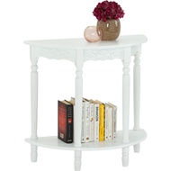 STARS LUNA Hallway Side Table Console Table 2 Tier MDF Board End Table 73cm White Color Meja Tepi Si