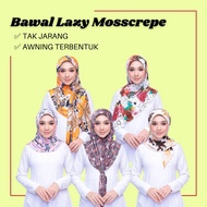 BAWAL LAZY PRINTED TUDUNG INSTANT MOSSCREPE BERCORAK BIDANG 45 ANTI KEDUT IRONLESS TUDUNG BAWAL INST