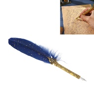 Feather Pen Calligraphy Dip Pen DIY Making Soft Feather Engraved Nib for Writing Art Project