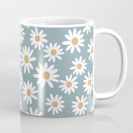 Aster - Daisy Flower Tray, Daisy Flower, 70s, Retro, Black, Daisy Flower Motif Coffee Mug Dustybiru