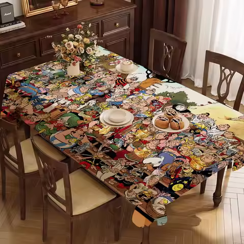 Asterix And Obelix Rectangular Tablecloths Washable Wedding Party Kitchen Dining Living Room Birthda