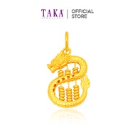 TAKA Jewellery 916 Gold Abacus Dragon Pendant