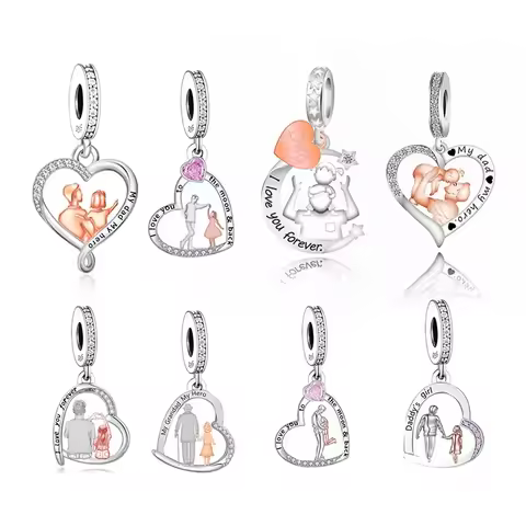 FC Jewelry Fit Original Pan Charm Bracelet 925 Sterling Silver Dad I Love You To The Moon and Back B