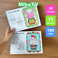 Combo of 30 A5 Christmas frame cards [15 designs] Christmas steam coloring and picture finding game 