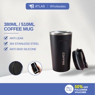 ATLAS 380/510ml 304 Double Stainless Steel Coffee Mug Car Thermos Mug Leak Proof Travel Thermos Cup 