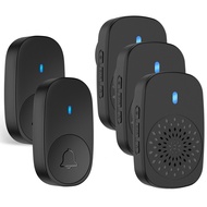 กริ่งประตูไร้สายกันน้ำเครื่องส่งสัญญาณ3ตัวรับสัญญาณ100-240V 300M กระดิ่งประตูบ้าน38 Chimes กริ่งประต