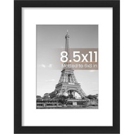 upsimples 8.5 By 11 Picture Frame, Display Pictures 6x8 with Mat or 8.5 x 11 Without, Wall Hanging P