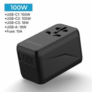 AIRDROPTECH GaN III PD 160W / 140W / 100W Universal Travel Adapter International Wall Charger with U