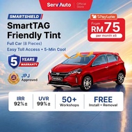 [SmartTAG Friendly] ServAuto SmartShield 8Pcs Tinted Kereta [FREE Install] UV99% JPJ Sesuai Myvi Axi